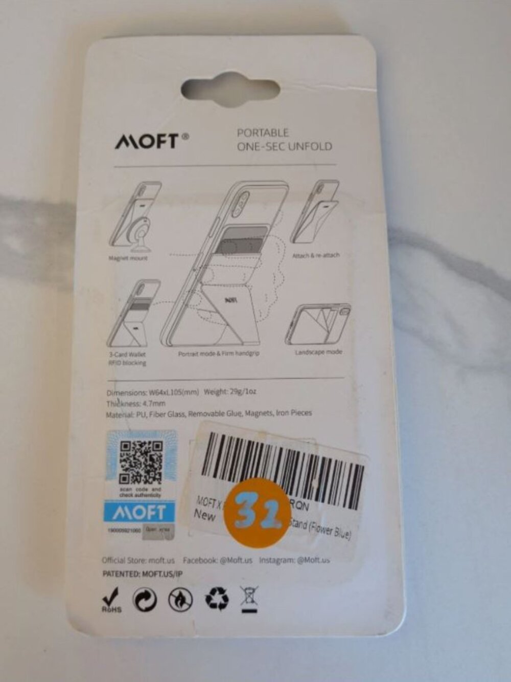 Moft X Phone Stand and Wallet Magnetic Brand New Blue Flower Floral Design Mag - Picture 2 of 2